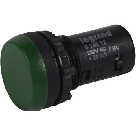 Voyant monobloc avec LED intégrée IP69 Osmoz complet vert 230V LEGRAND 024612