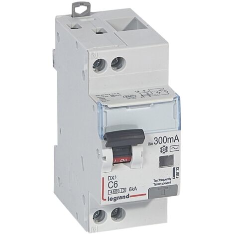 disjoncteur différentiel legrand dx3 6a courbe c 300ma 2 poles type ac - vis / vis - 6ka (1/3)
