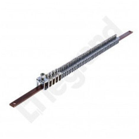 Barre cuivre plate 12x4mm pour raccordement des conducteurs de protection avec étriers dans XL3400 longueur 455mm (037302)