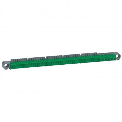 Legrand – Bornier de répartition IP 2X – 5 connexions 6 à 25 mm² – Couleur verte pour terre – Longueur 332 mm – LEG405057