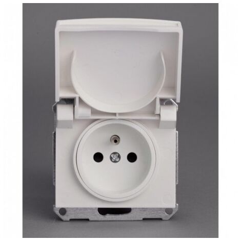 Schneider Electric – Prise de courant 2P+T 16A blanche encastrée – Bornes à vis – Indice de protection IK08 IP44 – Pour installations électriques – ENN39430