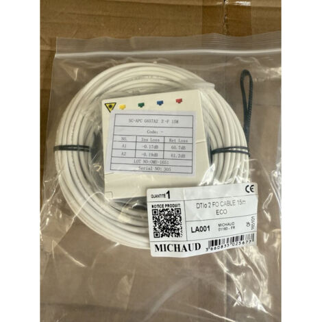 Kit boitier DTIo 2 Fibre optique 80x80mm avec câble longueur 15m ECO (1/5)