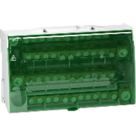 Schneider Electric – Répartiteur étagé tétrapolaire 160A – 4x12 trous – Tension 440V AC – Courant 160A – Bornes à vis pour câbles rigides et souples