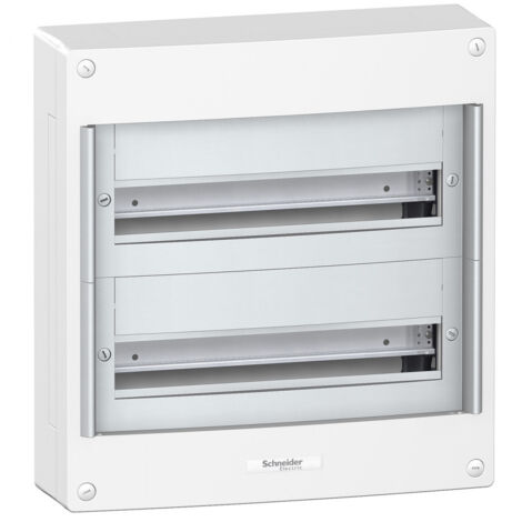 Coffret en saillie 2 rangées 18 modules 426x450x125mm blanc avec borniers IK09 IP40 (1/4)