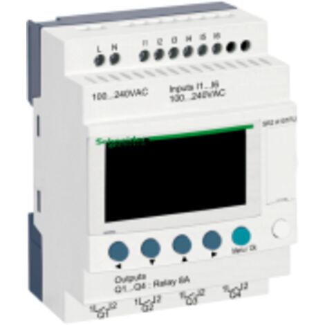 Sr2a101fu Schneider - Automate Zelio Logic - Relais Intelligent 10 E/s 100 à 240vca - Sans Horloge Avec Afficheur (1/2)