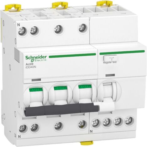 Schneider Electric – Disjoncteur différentiel 3P+N 32A – Courbe C 300mA Type AC – Pouvoir de coupure 6000A – Applications tertiaires (1/2)