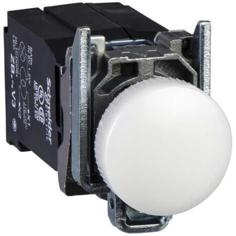 Voyant lumineux DEL Ø22 blanc alim transfo 400V vis étrier Harmony XB4
