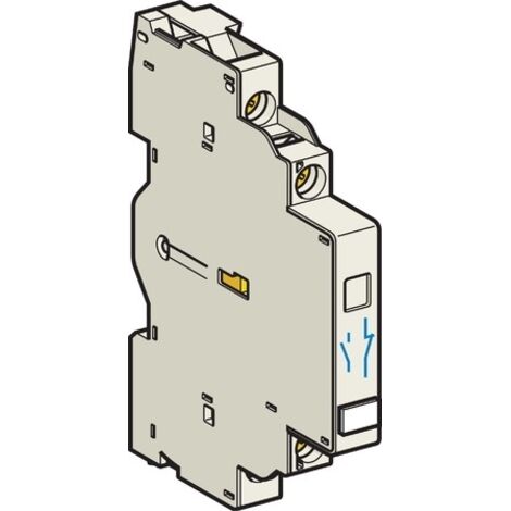 Schneider Electric – Contact auxiliaire 1NO+1NC pour disjoncteur TeSys GV2 – Montage latéral – Bornier à vis – Compatible avec disjoncteurs Schneider