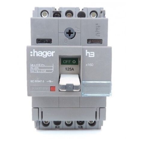 Interrupteur à déclenchement libre x160 3P 125A fixe HAGER HCA125H