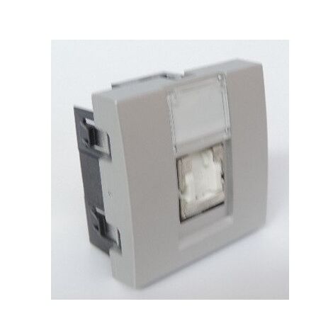 Prise RJ45 Systo Catégorie 5e STP pour Grade 1 2 modules Titane HAGER WS217T