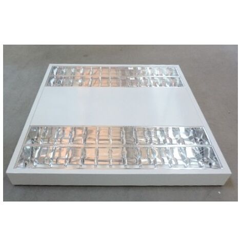 Plafonnier fluo saillie 4x14W (sans tubes) optique parabolique alu brillant IP20 ballast électronique 230V TRILUX 5941604 (1/5)