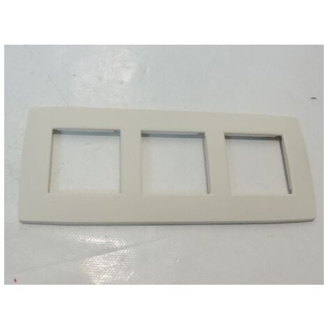 Plaque triple verticale 3 postes entraxe 60mm blanc crème NIKO 100-76300