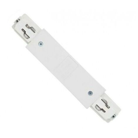 Alimentation centrale blanc L120mm pour rail monophasé 3 allumages 230V/440V 16A TRAJECTOIRE 230601