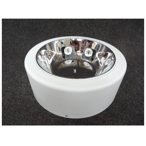 Plafonnier saillie fluo 2x26W Ø 354mm H.130mm blanc lampe culot G24q-3 (non incl) ballast HF 230V IP20 AB 315 PRISMA 315622653 (1/4)