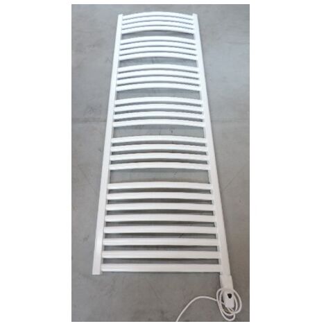 Seche-serviette electrique 1250W fluide caloporteur blanc H.1750mm L.600mm cintré thermostat IR MINORCA RADSON MI0617EL