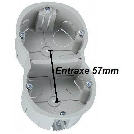 Boite D Encastrement Double Verticale Grise Postes Entraxe Mm Placo X Mm Renovation