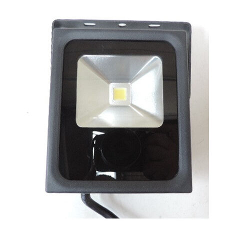 Projecteur exterieur LED 10W noir 130x110x41mm COB blanc froid 6000K 703lm 230V standard 120° IK08 IP65 ULTRASLIM (1/3)