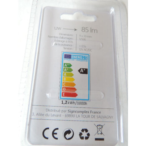 Ampoules LED G4 4W - Lot de 5 culot deux broches 12V AC/DC, lumière
