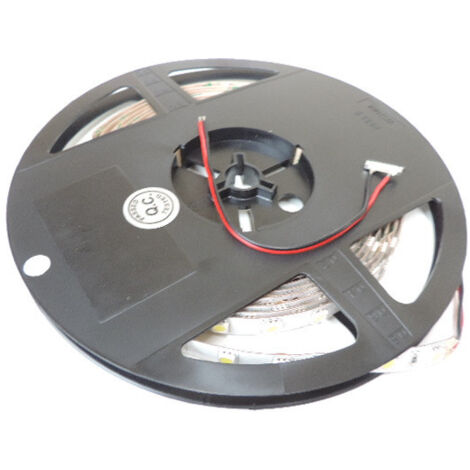 Ruban bandeau LED 15W/m froid 6000K 1020lm/m longueur 5m souple SMD5050 alim 24V DC (non incl) 60leds/m interieur IP20 (1/2)