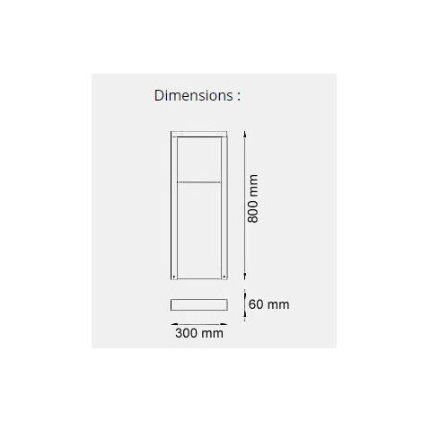 Borne potelet exterieur LED 6W anthracite 800x300x60mm lumière chaud 3000K 600lm 230V IP44 MERA ARLUX