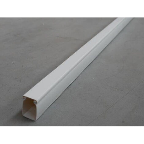 Moulure 25x40mm blanche (au metre) avec couvercle