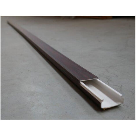Moulure 40x16mm finition bois Acajou (au mètre) avec couvercle fixation adhesive