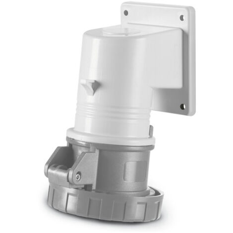Prise à encastrer 3P+T 32A femelle clapet noir 480-500V 50/60Hz incliné 90° socle 70x87mm pour coffret 7h étanche IP67 EUREKA