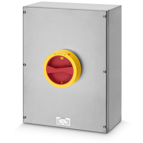Interrupteur-sectionneur de manoeuvre d'urgence 160A 6P 690V en boitier métal 400x300x150mm gris IK09 IP65
