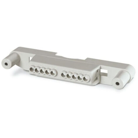 Barrette de bornes isolée gris largeur 8 modules bloc de jonction domino laiton 10 fils (5x6² + 5x10²) IP20 (1/3)