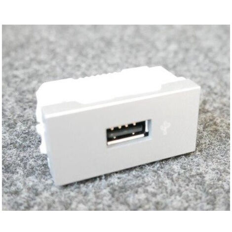 Prise data USB 2.0 femelle aluminium 2M bornes vis sans support ni plaque UNICA
