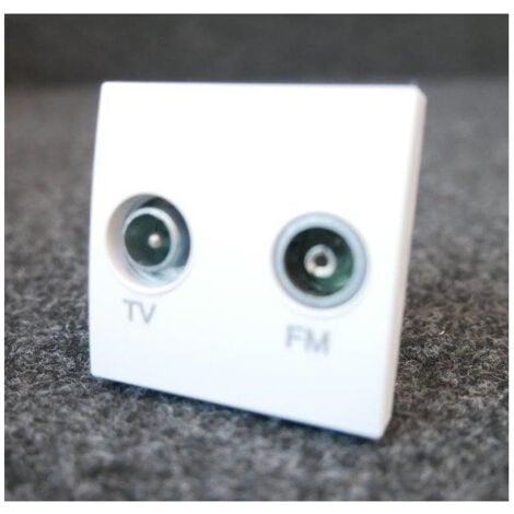 Prise TV-FM blanc polaire mécanisme 45x45mm sans support ni plaque ALTIRA