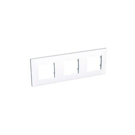 Plaque triple blanc polaire 3 postes entraxe 71mm horizontale ALTIRA SCHNEIDER ELECTRIC ALB44657