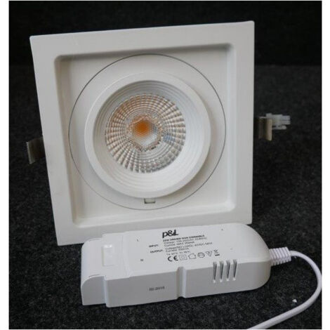 Plafonnier encastré LED 22W blanc orientable 175x175x122mm 3000K 2000lm 230V dimmable IP20 Cardan Trajectoire (1/3)
