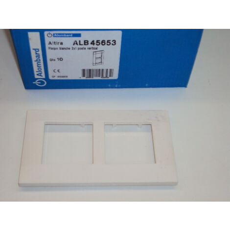 Schneider Electric – Plaque double blanche 2 postes verticale entraxe 57mm – Pour appareillage mural – Gamme ALTIRA – Esthétique fonctionnelle