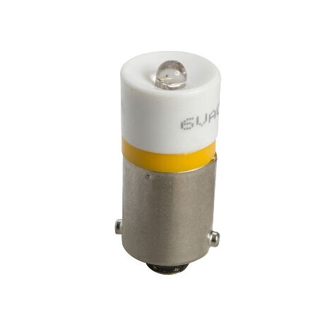 Mini-Ampoule LED 1.2W couleur jaune (à l'unité) pour signalisation tension 6V culot BA9S Harmony SCHNEIDER DL1CD0065 (1/3)