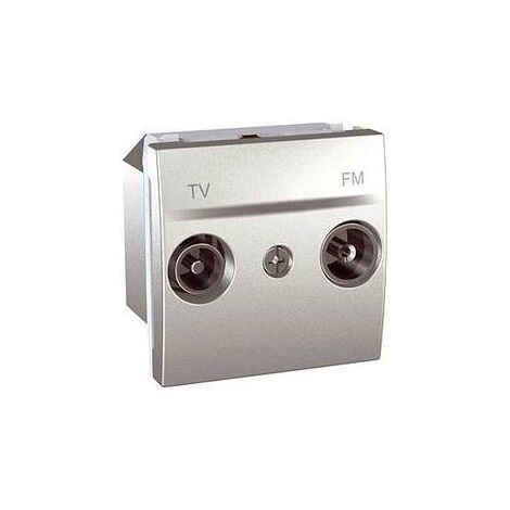 Prise TV FM 2 modules aluminium 45mm clipsable UNICA (MGU345130) SCHNEIDER MGU3.451.30 (1/3)