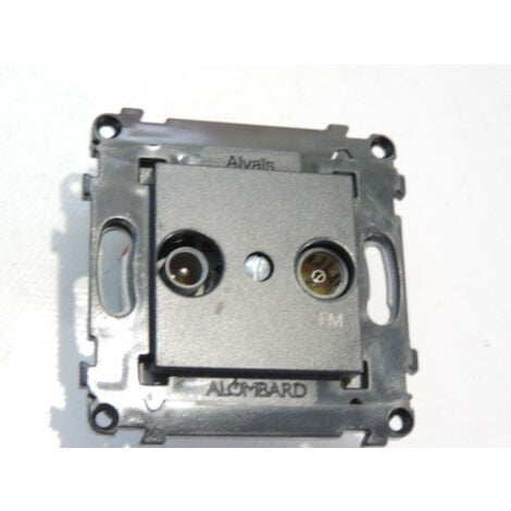 Prise TV/FM anthracite speciale derivation 1 sortie arriere sans plaque fixation vis/griffes ALVAIS SCHNEIDER ELECTRIC ALB83324