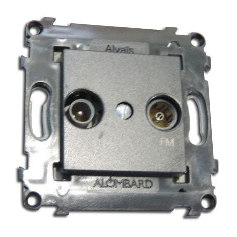 Prise TV/FM anthracite speciale derivation 1 sortie arriere sans plaque fixation vis/griffes ALVAIS SCHNEIDER ELECTRIC ALB83324