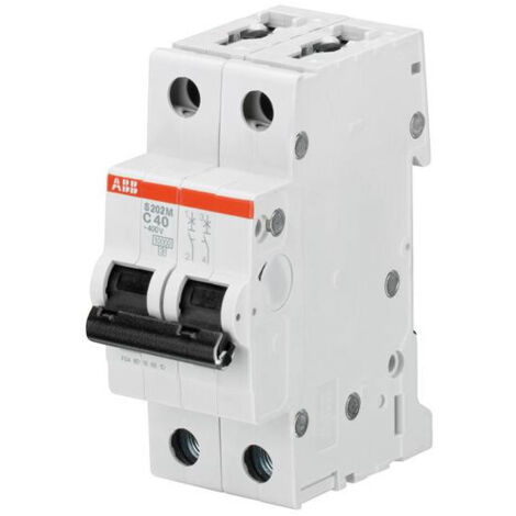 Disjoncteur 16A 2P courbe B 10/15kA 2modules série S202M ABB 354213