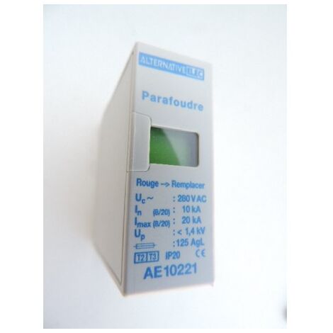 Cartouche débrochable 20kA pour parafoudre modulaire Type 2 – Protection contre surtensions – AE10221 – Alternative Elec