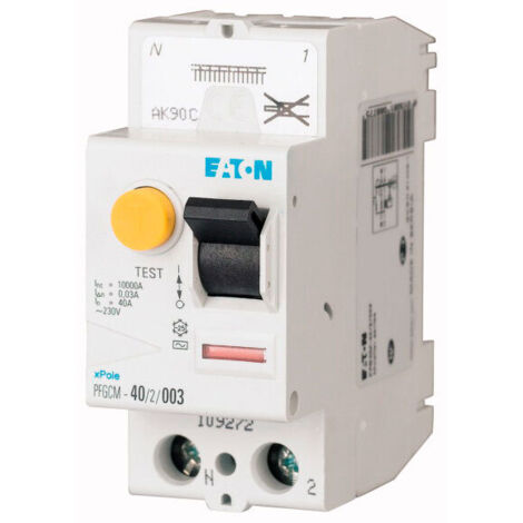 Eaton – Interrupteur différentiel auto 40A type A 30mA – Calibre 30mA – Raccordement sans vis – Protection résidentielle et petits tertiaires