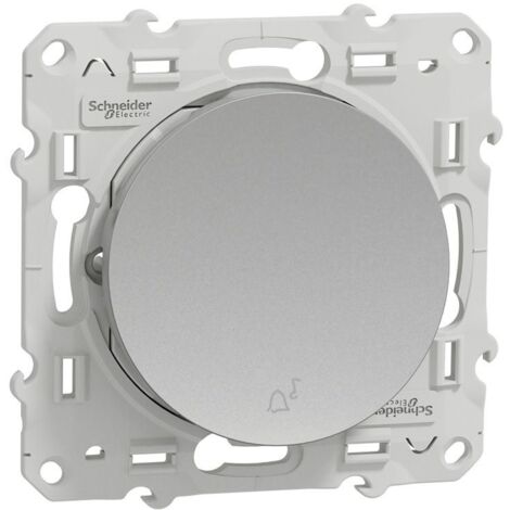 Poussoir 10AX 250V aluminium à fermeture symbole cloche sans plaque ODACE SCHNEIDER S530246 (1/3)