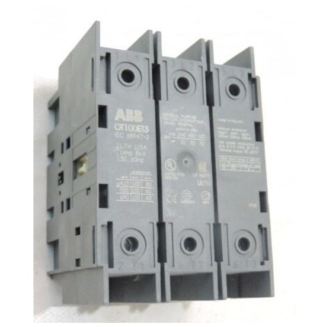 Interrupteur sectionneur 100A 3P 400V sans poignée de manuvre sur porte OT100ET3 (912820) ABB 1SCA022393R9280