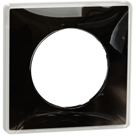 Plaque simple noire support blanc 1 poste pour appareillage ODACE You SCHNEIDER ELECTRIC S520902Z (1/3)