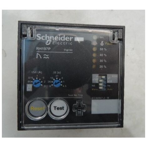 Relais de protection différentiel 1F 380V  415V CA réglable 30mA-3A format 72X72X92mm VIGIREX RH197P SCHNEIDER ELECTRIC 56508