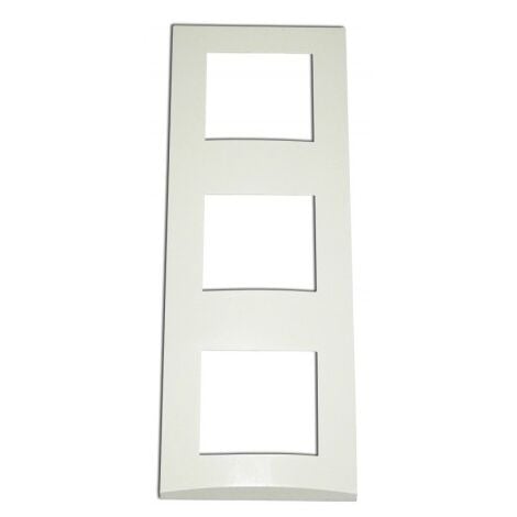 Plaque triple blanche 3 postes verticale entraxe 71mm bord biseauté pour appareillage mural AE ALTERNATIVE ELEC AE51008
