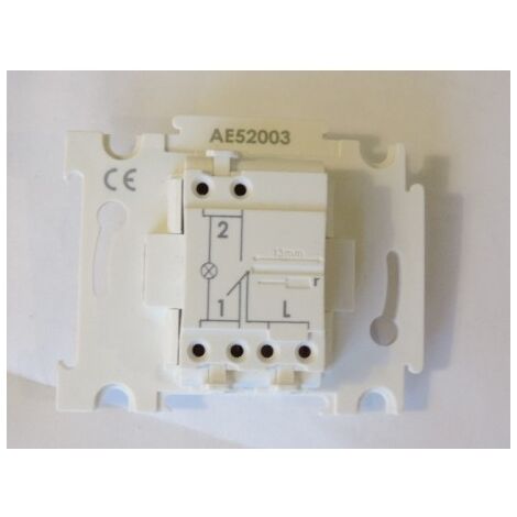 Va et vient lumineux blanc 10A 250V voyant balisage encastré connexion auto fixation vis avec plaque ALTERNATIVE ELEC AE52003-P