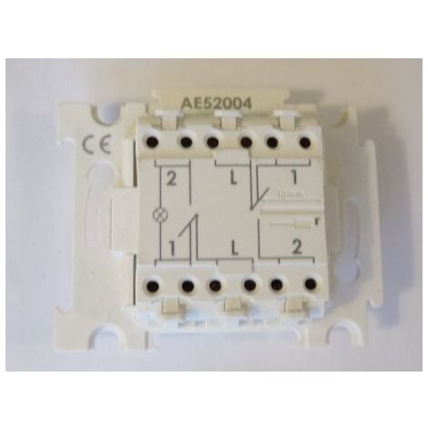 Va-et-vient + va-et-vient lumineux (localisation) blanc 10A 250V encastré bornes auto sans plaque ALTERNATIVE ELEC AE52004