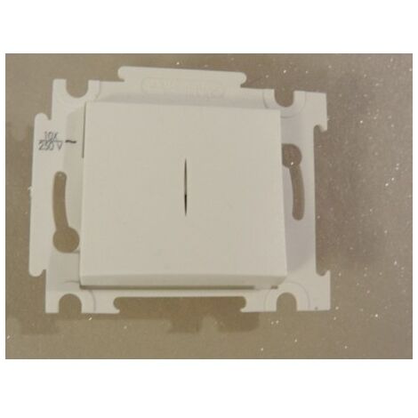 Poussoir lumineux blanc 10A O/F 250V encastré connexion auto fixation vis sans plaque ALTERNATIVE ELEC AE52008