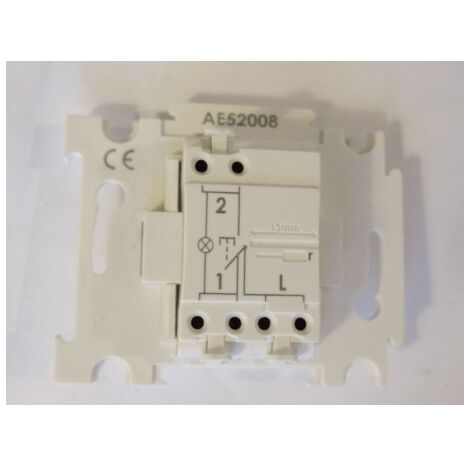 Poussoir lumineux blanc 10A O/F 250V encastré connexion auto fixation vis sans plaque ALTERNATIVE ELEC AE52008